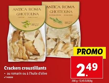 Promotions Crackers croustillants - Produit maison - Lidl - Valide de 27/12/2023 à 02/01/2024 chez Lidl