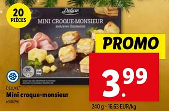 Promotions Mini croque-monsieur - Deluxe - Valide de 27/12/2023 à 02/01/2024 chez Lidl