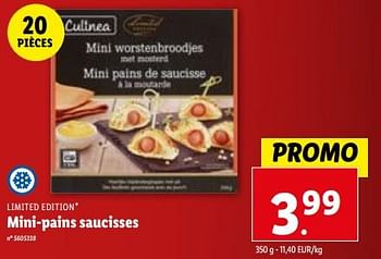 Promotions Mini-pains saucisses - Limited Edition - Valide de 27/12/2023 à 02/01/2024 chez Lidl