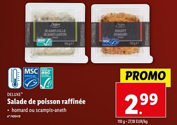 Promotions Salade de poisson raffinée - Deluxe - Valide de 27/12/2023 à 02/01/2024 chez Lidl