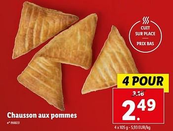 Promotions Chausson aux pommes - Produit maison - Lidl - Valide de 27/12/2023 à 02/01/2024 chez Lidl
