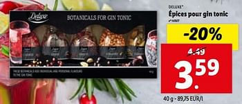 Promotions Épices pour gin tonic - Deluxe - Valide de 27/12/2023 à 02/01/2024 chez Lidl