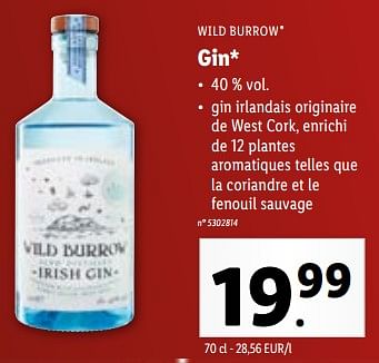 Promotions Gin - Wild Burrow - Valide de 27/12/2023 à 02/01/2024 chez Lidl