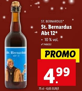 Promotions St. bernardus abt 12 - St.Bernardus - Valide de 27/12/2023 à 02/01/2024 chez Lidl
