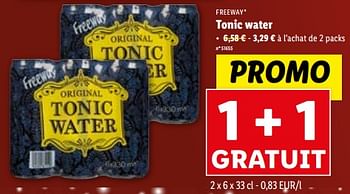Promotions Tonic water - Freeway - Valide de 27/12/2023 à 02/01/2024 chez Lidl
