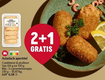 Promoties Aziatisch aperitief groenteloempia - Huismerk - Delhaize - Geldig van 21/12/2023 tot 27/12/2023 bij Delhaize