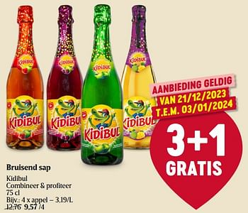 Promoties Bruisend sap kidibul appel - Kidibul - Geldig van 21/12/2023 tot 27/12/2023 bij Delhaize