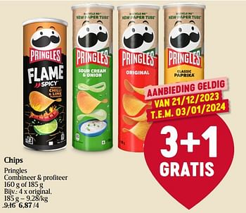 Promoties Chips pringles original - Pringles - Geldig van 21/12/2023 tot 27/12/2023 bij Delhaize