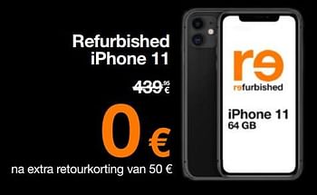 Promoties Apple refurbished iphone 11 - Apple - Geldig van 18/12/2023 tot 31/12/2023 bij Orange