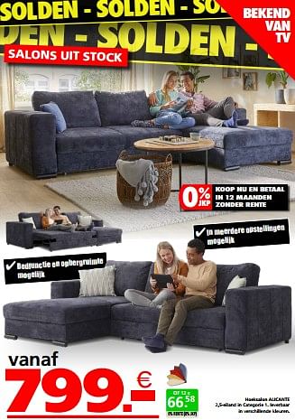 Promoties Hoeksalon alicante - Huismerk - Seats and Sofas - Geldig van 01/01/2024 tot 31/01/2024 bij Seats and Sofas