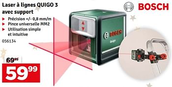 Niveau laser à lignes Quigo 3 avec support BOSCH