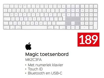 Promoties Apple magic toetsenbord mk2c3fa - Apple - Geldig van 11/12/2023 tot 31/12/2023 bij Selexion