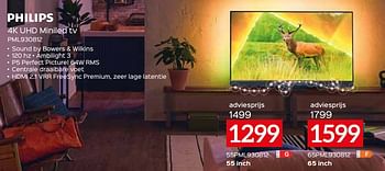 Promoties Philips 4k uhd miniled tv 55pml930812 - Philips - Geldig van 11/12/2023 tot 31/12/2023 bij Selexion