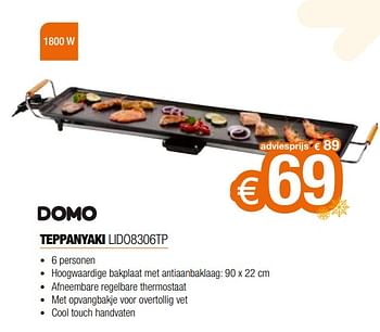 Promoties Domo elektro teppanyaki lido8306tp - Domo elektro - Geldig van 11/12/2023 tot 31/12/2023 bij Expert