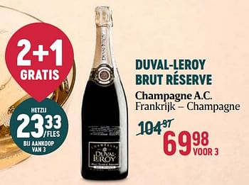 Promoties Duval-leroy brut réserve champagne a.c. - Champagne - Geldig van 16/11/2023 tot 03/01/2024 bij Delhaize