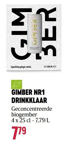 Promotions Gimber nr1 drinkklaar - Gimber - Valide de 16/11/2023 à 03/01/2024 chez Delhaize