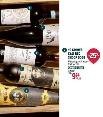 Promoties 19 crimes cali red snoop dogg - Rode wijnen - Geldig van 16/11/2023 tot 03/01/2024 bij Delhaize