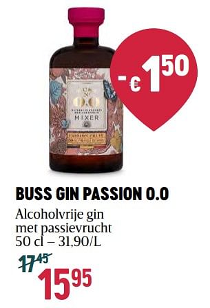 Promoties Buss gin passion 0.0 alcoholvrije gin met passievrucht - Buss - Geldig van 16/11/2023 tot 03/01/2024 bij Delhaize