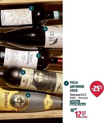 Promoties Villa antinori 2020 toscana i.g.t. - Rode wijnen - Geldig van 16/11/2023 tot 03/01/2024 bij Delhaize