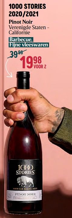 Promoties 1000 stories 2020-2021 pinot noir - Rode wijnen - Geldig van 16/11/2023 tot 03/01/2024 bij Delhaize