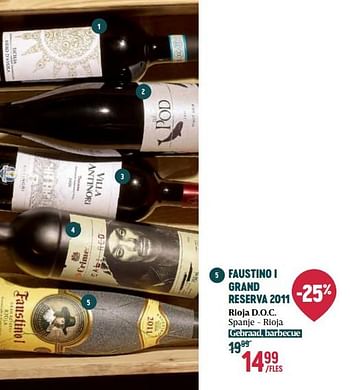 Promoties Faustino i grand reserva 2011 rioja d.o.c. - Rode wijnen - Geldig van 16/11/2023 tot 03/01/2024 bij Delhaize
