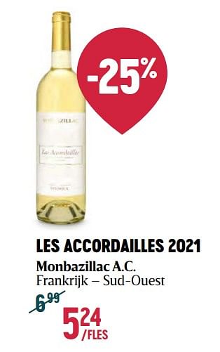 Promoties Les accordailles 2021 monbazillac a.c. - Witte wijnen - Geldig van 16/11/2023 tot 03/01/2024 bij Delhaize