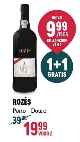 Promoties Rozès porto - douro - Rode wijnen - Geldig van 16/11/2023 tot 03/01/2024 bij Delhaize