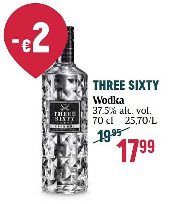 Promoties Three sixty wodka - Three Sixty - Geldig van 16/11/2023 tot 03/01/2024 bij Delhaize