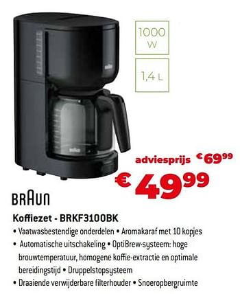 Promoties Braun koffiezet - brkf3100bk - Braun - Geldig van 11/12/2023 tot 31/12/2023 bij Exellent