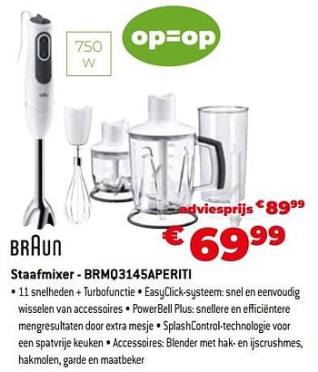 Promotions Braun staafmixer - brmq3145aperiti - Braun - Valide de 11/12/2023 à 31/12/2023 chez Exellent