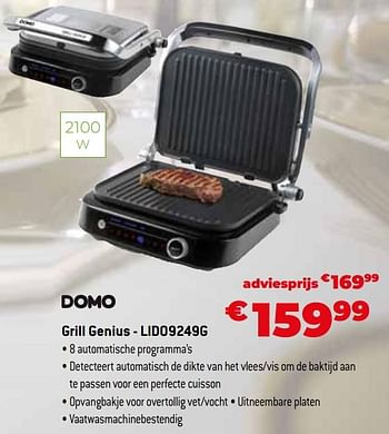 Promoties Domo elektro grill genius - lido9249g - Domo elektro - Geldig van 11/12/2023 tot 31/12/2023 bij Exellent