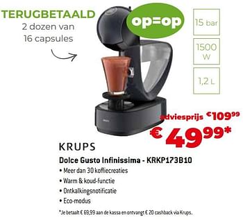 Promoties Krups dolce gusto infinissima - krkp173b10 - Krups - Geldig van 11/12/2023 tot 31/12/2023 bij Exellent