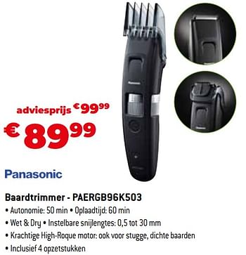 Promoties Panasonic baardtrimmer - paergb96k503 - Panasonic - Geldig van 11/12/2023 tot 31/12/2023 bij Exellent