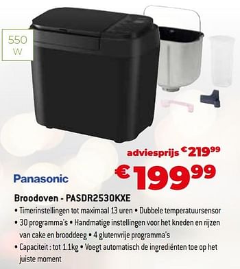 Promoties Panasonic broodoven - pasdr2530kxe - Panasonic - Geldig van 11/12/2023 tot 31/12/2023 bij Exellent