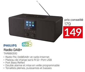 Promotions Philips radio dab+ tar880510 - Philips - Valide de 11/12/2023 à 31/12/2023 chez Selexion