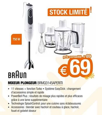 Promotions Braun mixeur plongeur brmq3145aperiti - Braun - Valide de 11/12/2023 à 31/12/2023 chez Expert