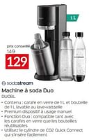 Promo Machine à gazéifier duo sodastream chez Carrefour