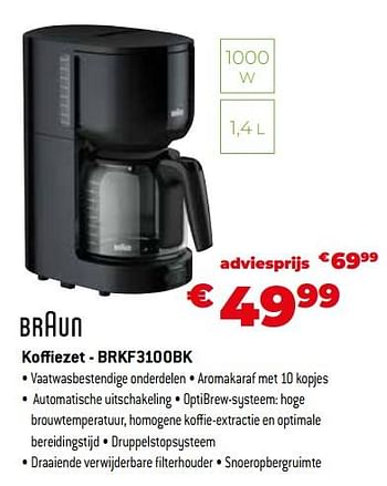 Promotions Braun koffiezet - brkf3100bk - Braun - Valide de 11/12/2023 à 31/12/2023 chez Exellent