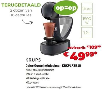 Promoties Krups dolce gusto infinissima - krkp173b10 - Krups - Geldig van 11/12/2023 tot 31/12/2023 bij Exellent
