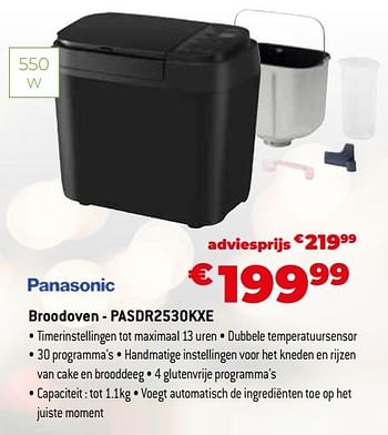 Promoties Panasonic broodoven - pasdr2530kxe - Panasonic - Geldig van 11/12/2023 tot 31/12/2023 bij Exellent