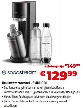 Promoties Sodastream bruiswatertoestel - smduobl - Sodastream - Geldig van 11/12/2023 tot 31/12/2023 bij Exellent