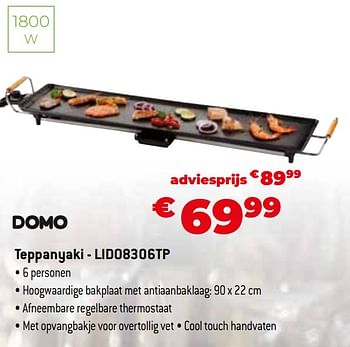 Promoties Domo elektro teppanyaki - lido8306tp - Domo elektro - Geldig van 11/12/2023 tot 31/12/2023 bij Exellent