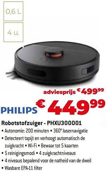 Promoties Philips robotstofzuiger - phxu300001 - Philips - Geldig van 11/12/2023 tot 31/12/2023 bij Exellent