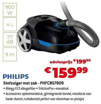 Promoties Philips stofzuiger met zak - phfc857809 - Philips - Geldig van 11/12/2023 tot 31/12/2023 bij Exellent