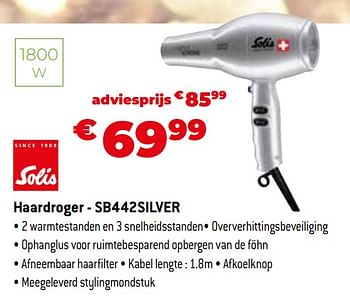 Promoties Solis haardroger - sb442silver - Solis - Geldig van 11/12/2023 tot 31/12/2023 bij Exellent