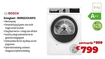 Promoties Bosch droogkast - bowqg23140fg - Bosch - Geldig van 11/12/2023 tot 31/12/2023 bij Exellent