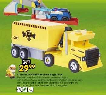 Promoties Paw patrol rubble`s mega truck - Spin Master - Geldig van 19/12/2023 tot 31/12/2023 bij ToyChamp