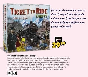 Promoties Ticket to ride - europe - Asmodee - Geldig van 19/12/2023 tot 31/12/2023 bij ToyChamp