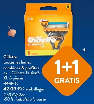 Promotions Gillette fusion5 xl - Gillette - Valide de 13/12/2023 à 31/12/2023 chez OKay