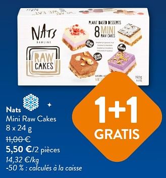 Promotions Nats mini raw cakes - Nats - Valide de 13/12/2023 à 31/12/2023 chez OKay